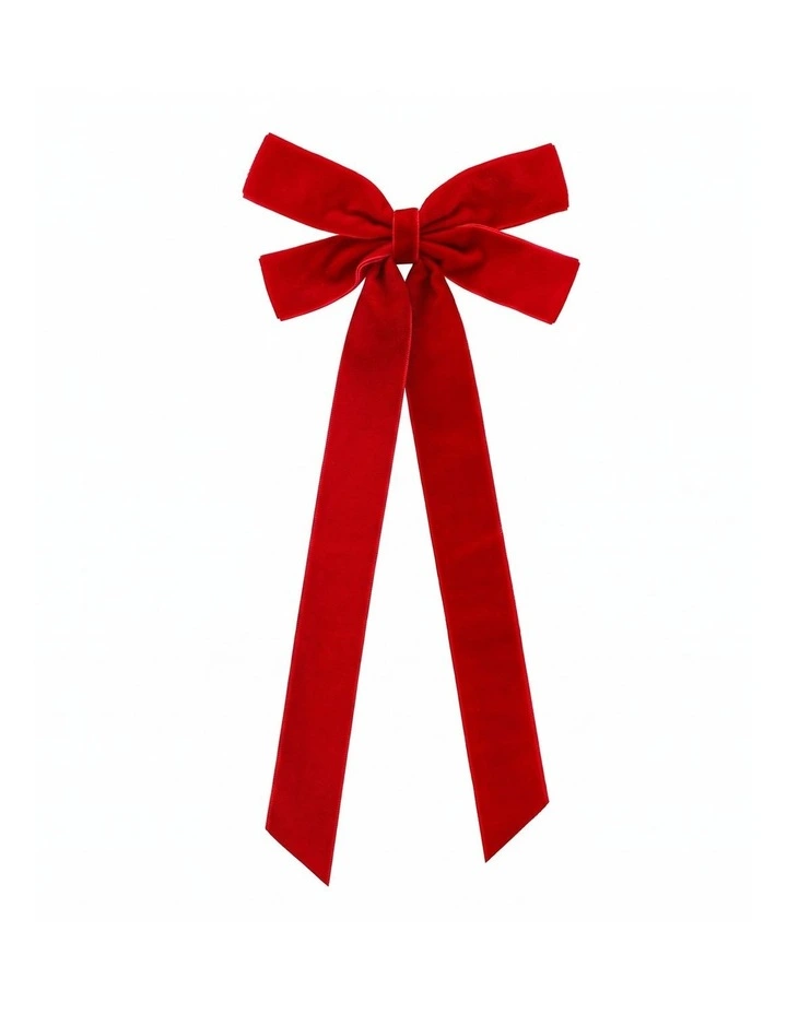 Jingle Jollys 12Pcs Red Velvet Christmas Bows Tree Decorations Xmas Decor image 1