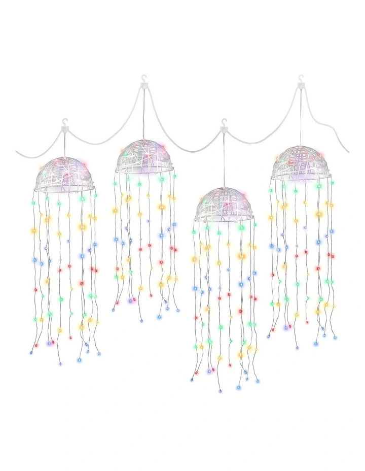 Jingle Jollys Christmas Lights Solar Jellyfish 4Pcs Garden Decorative Multi-Color image 1