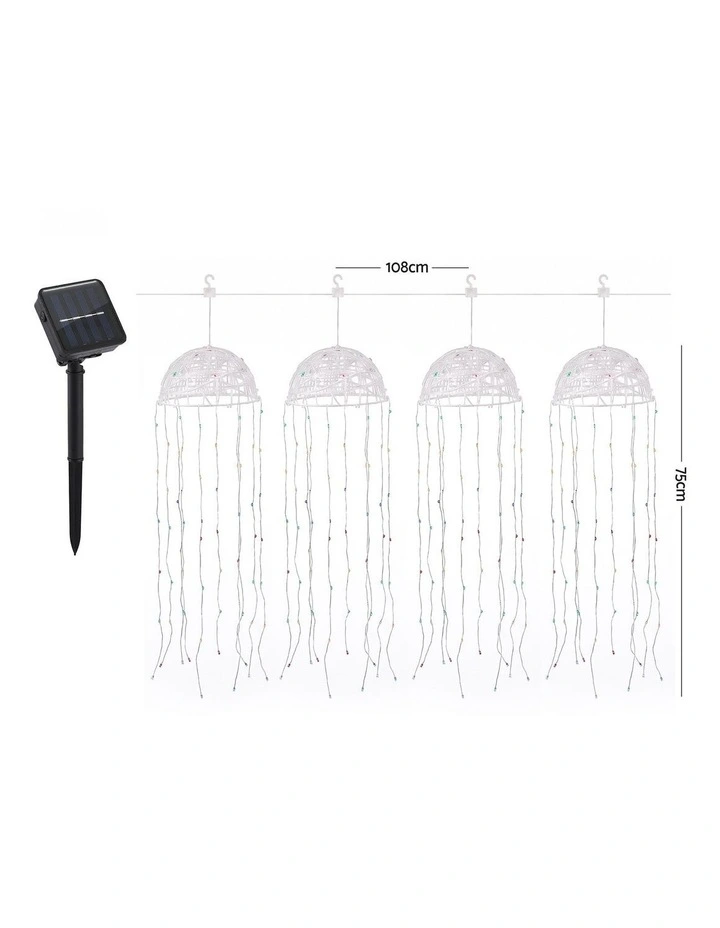 Jingle Jollys Christmas Lights Solar Jellyfish 4Pcs Garden Decorative Multi-Color image 2
