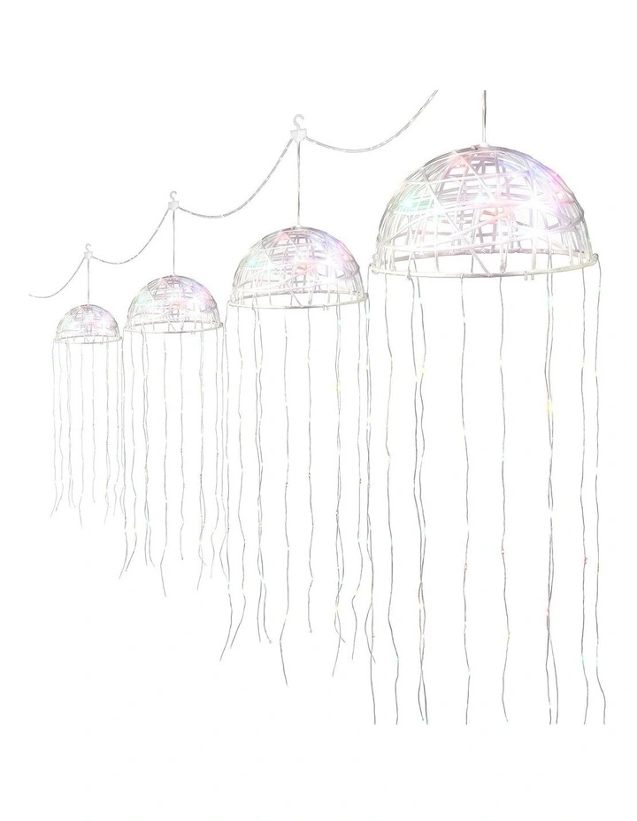 Jingle Jollys Christmas Lights Solar Jellyfish 4Pcs Garden Decorative Multi-Color image 3