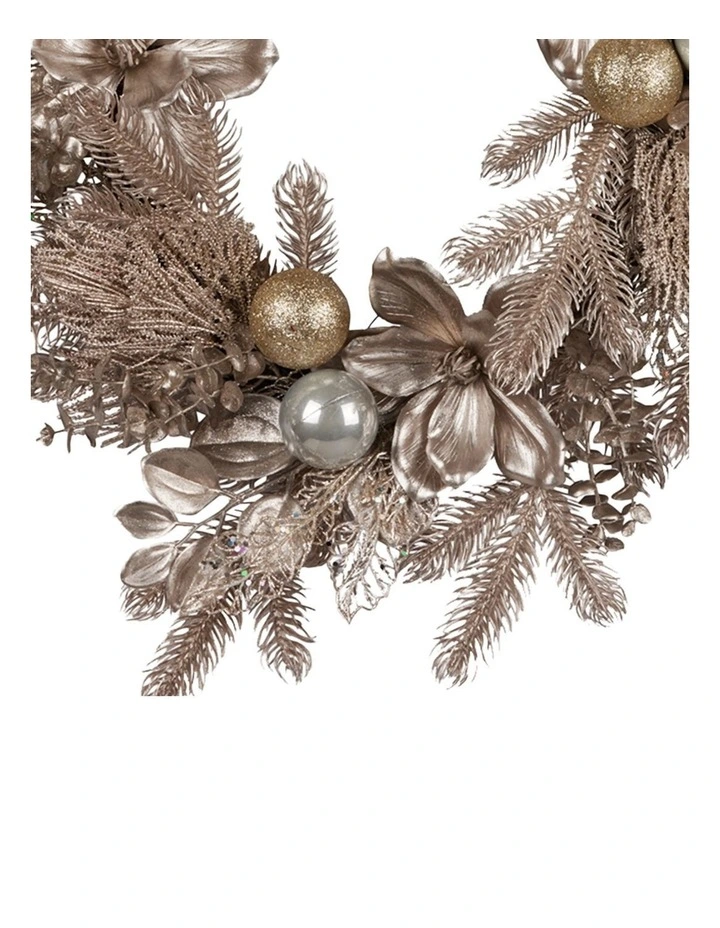 Christabelle Champagne Glitter Christmas Wreath - 61cm image 3