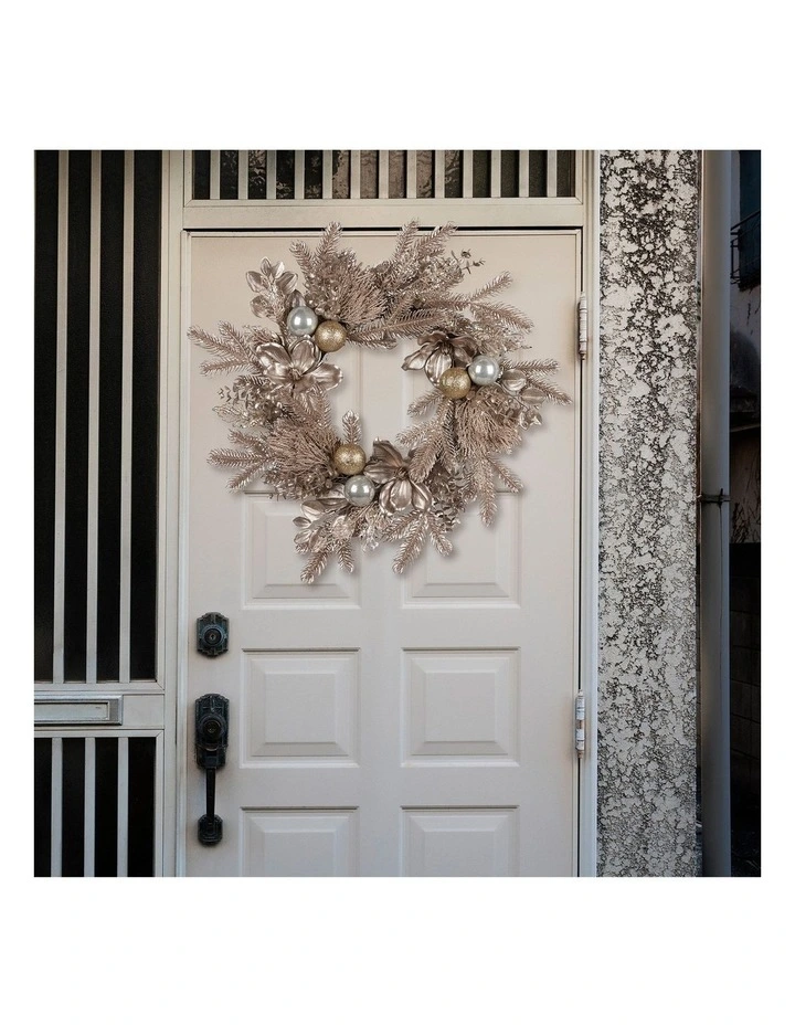 Christabelle Champagne Glitter Christmas Wreath - 61cm image 5