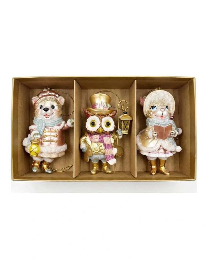 Christabelle 10cm Baubles 3 Victorian Animal Christmas Ornaments Novelty Xmas Tree Decorations image 3