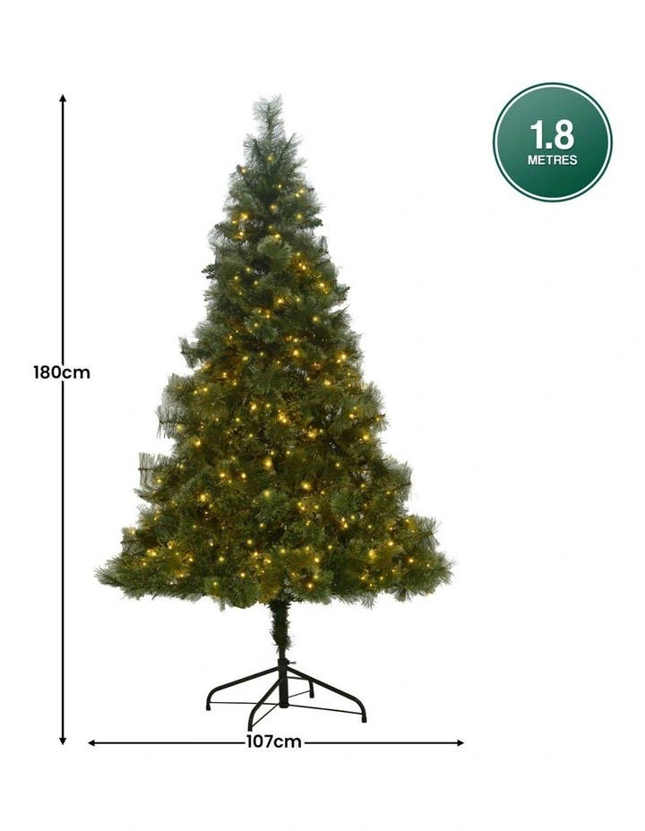 1.8m Christmas Tree Cashmere Pine 6ft Pre-Lit with LED Lights image 3