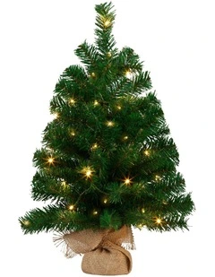 Christabelle 61cm Christmas Tree Chadwick Green Pre-Lit LED Lights Tabletop Mini Small