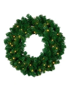 Christabelle 61cm Chadwick Christmas Wreath with LED Lights Front Door Decoration Ornament