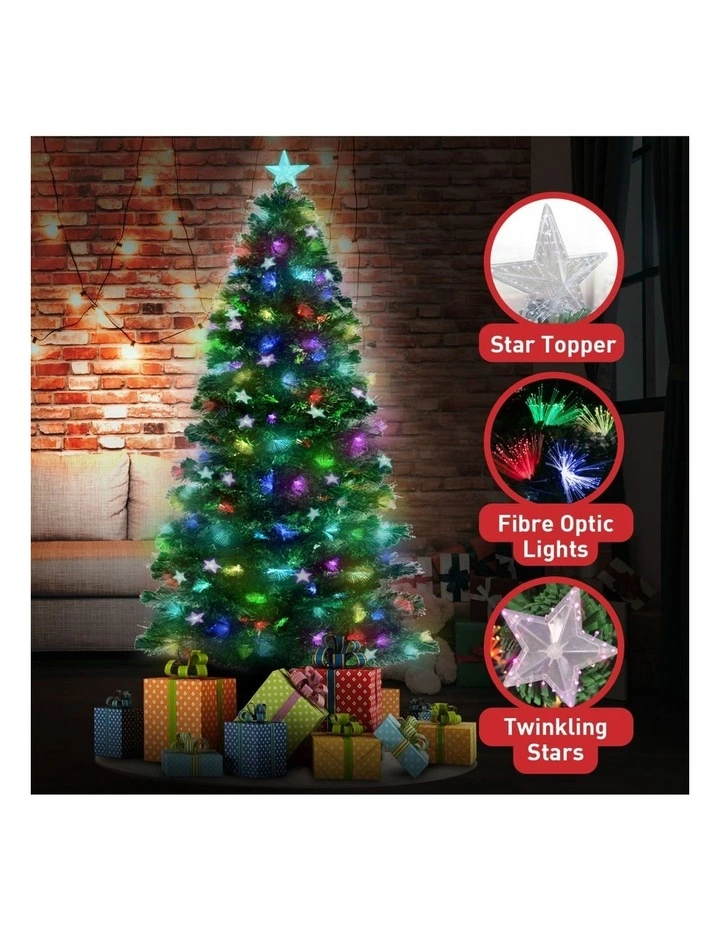 Christabelle 1.2m Pre-Lit Fibre Optic Artificial Christmas Tree with Multicolour Twinkling Star image 3