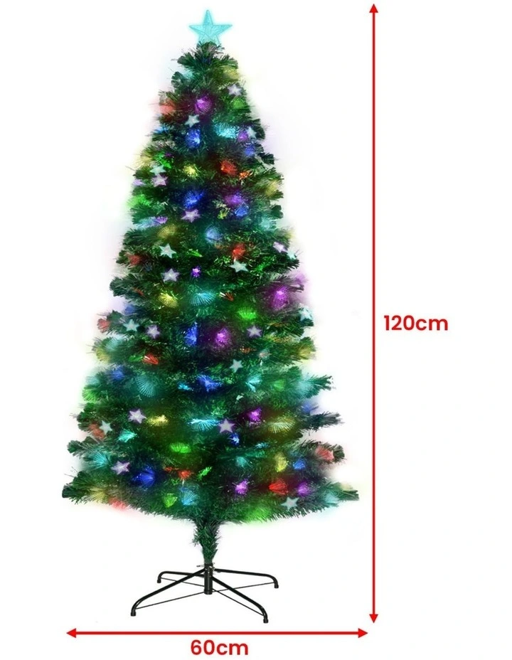 Christabelle 1.2m Pre-Lit Fibre Optic Artificial Christmas Tree with Multicolour Twinkling Star image 5
