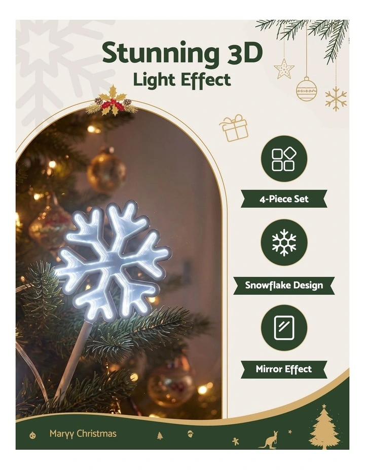 Jingle Jollys 4 Pack Christmas Lights Path Lights Garden Decoration Outdoor Pathway Lighting image 4