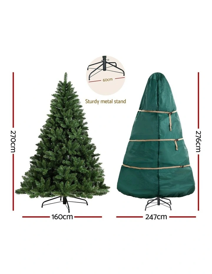 Jingle Jollys 2.7m Artificial Christmas Tree 1590 Tips with Oxford Storage Bag Green image 2
