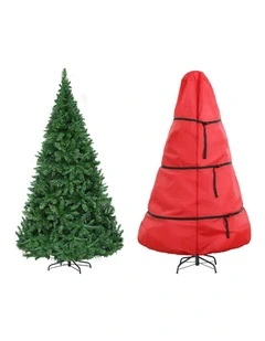 Jingle Jollys 2.4m Pre-Lit Christmas Tree 1488 LED Green with Red Storage Bag