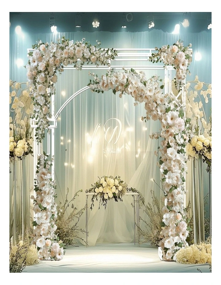 Extra Large Luxurious Wedding Arch Backdrop Stand Chuppa Heavy Duty Metal Base image 2