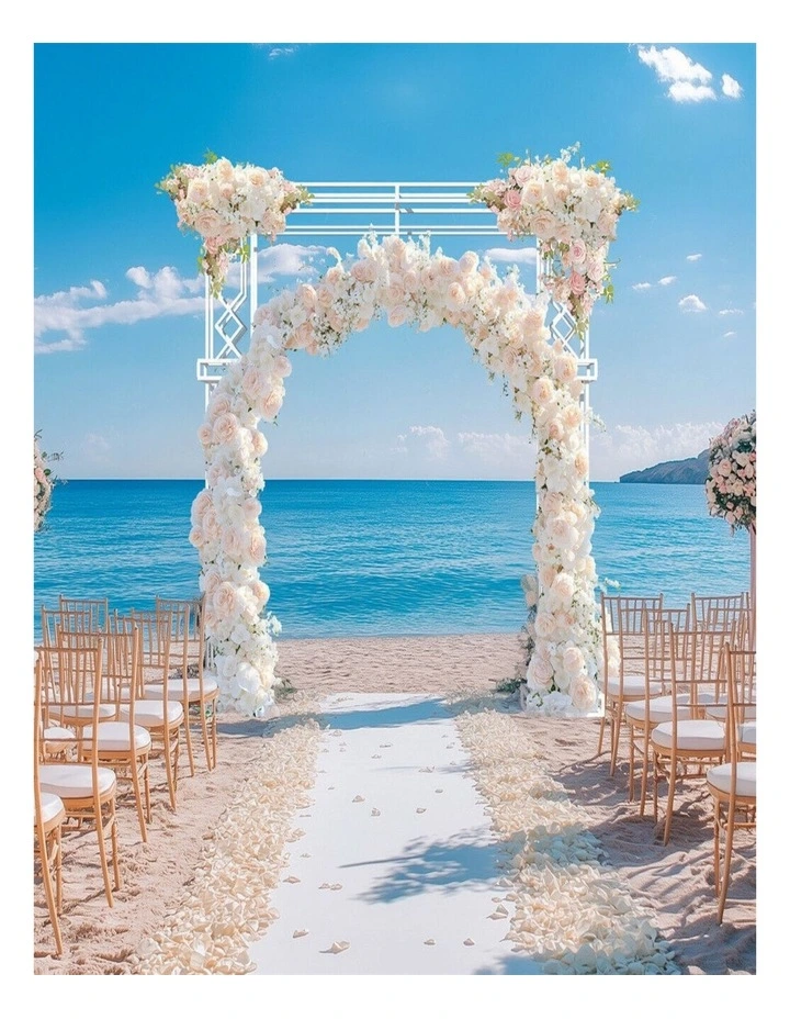 Extra Large Luxurious Wedding Arch Backdrop Stand Chuppa Heavy Duty Metal Base image 4