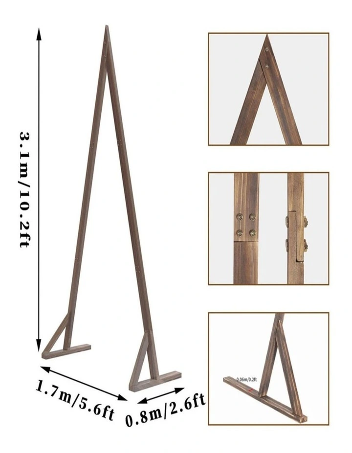 3M Jumbo Wooden Wedding Arch Gorgeous Ceremony Wedding Arbor Backdrop Stand image 4