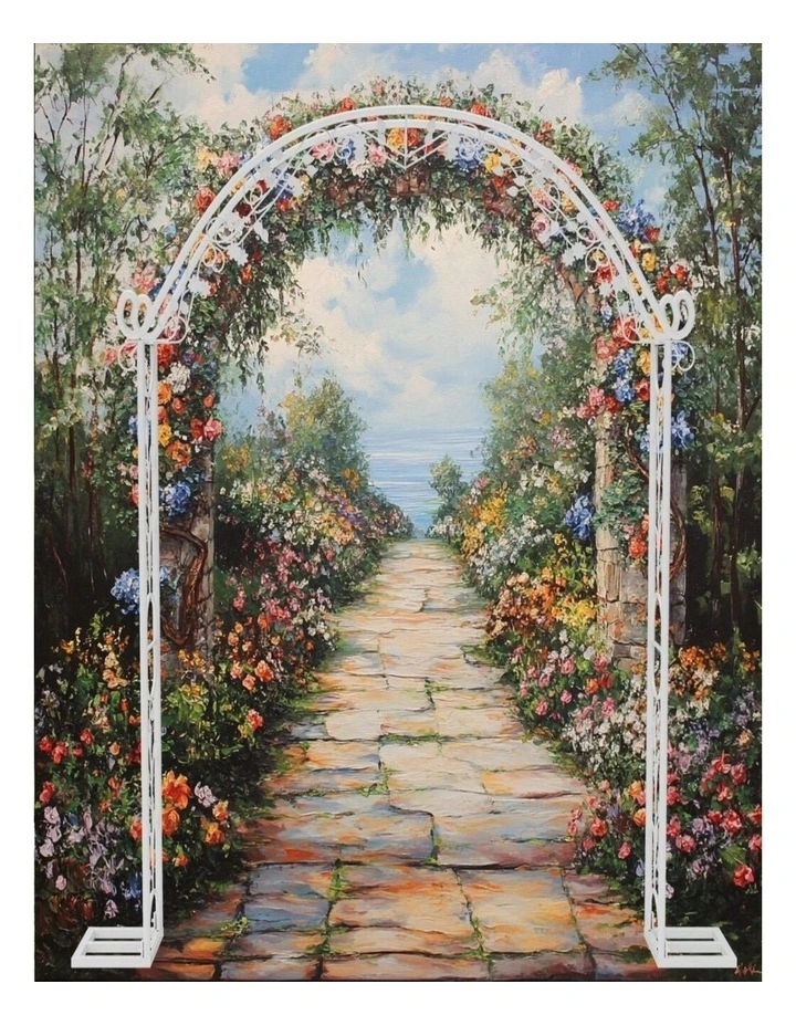 Wedding Arch Garden Arbor Curved Metal Durable Iron Plants Trellis Lattice Stand image 2