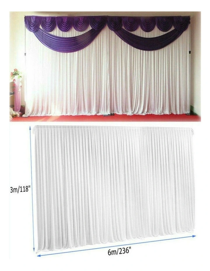 10ft Silk White Backdrop Drapes Curtain Wedding Ceremony Party Home Window Decor image 4
