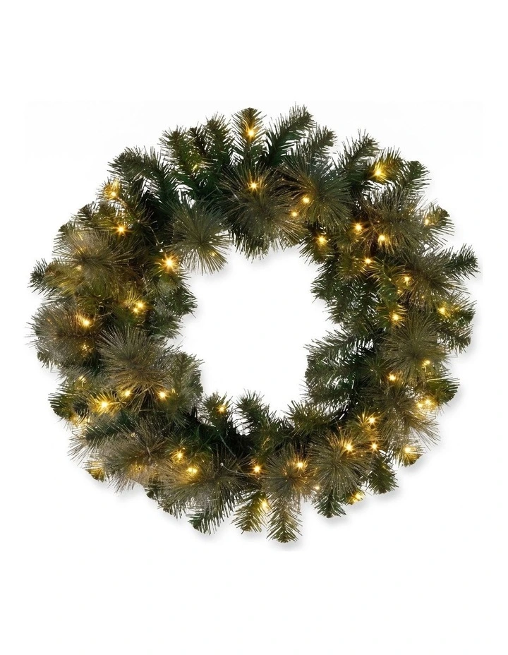 Christabelle Gold Pine Shimmer Christmas 3pc Set 1.2m Potted Christmas Tree Wreath and Garland with image 5