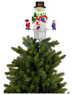 Christabelle Christmas Tree Topper Snowman with Projected Images Lights Snow and Music