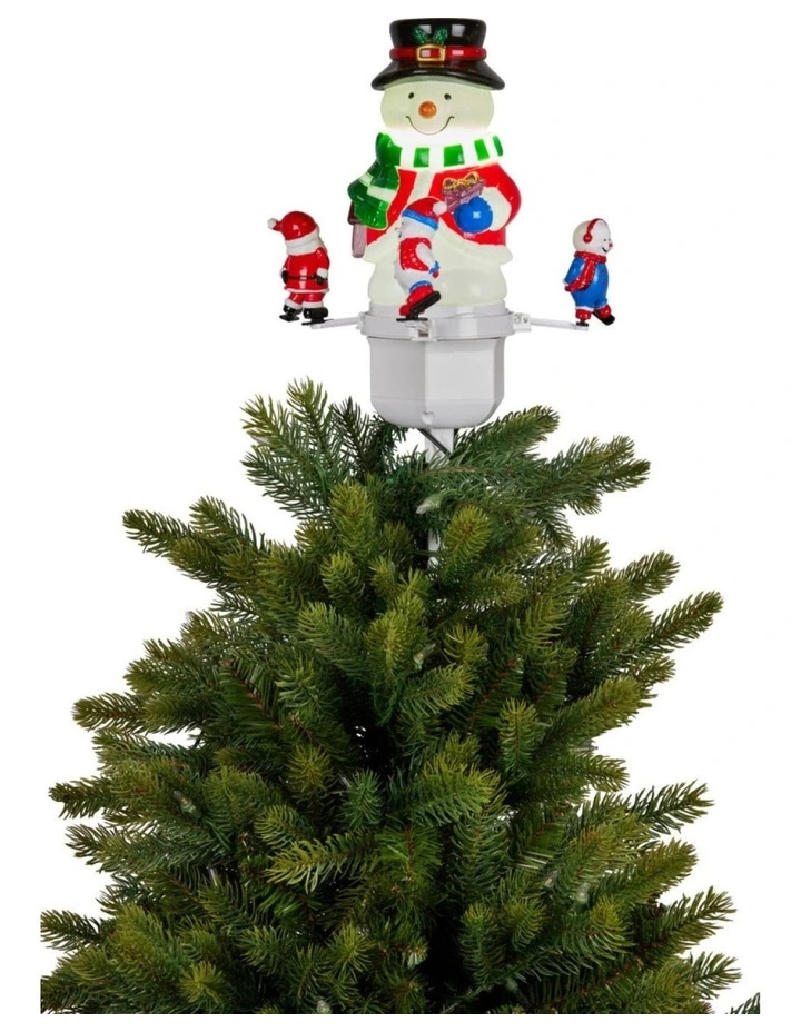 Christabelle Christmas Tree Topper Snowman with Projected Images Lights Snow and Music image 1