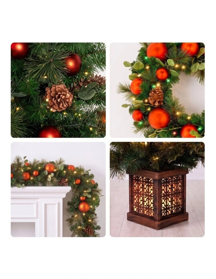 Christabelle Sable Fir Christmas 3pc Set 1.2m Potted Tree 61cm Wreath 2.74m Garland with image 5