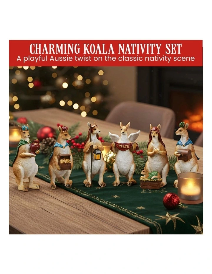 Christabelle 17cm Kangaroo Christmas Nativity Scene Christmas Tree Decoration Ornaments 7 Piece Set image 4