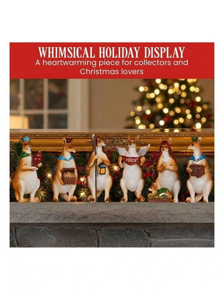 Christabelle 17cm Kangaroo Christmas Nativity Scene Christmas Tree Decoration Ornaments 7 Piece Set image 5