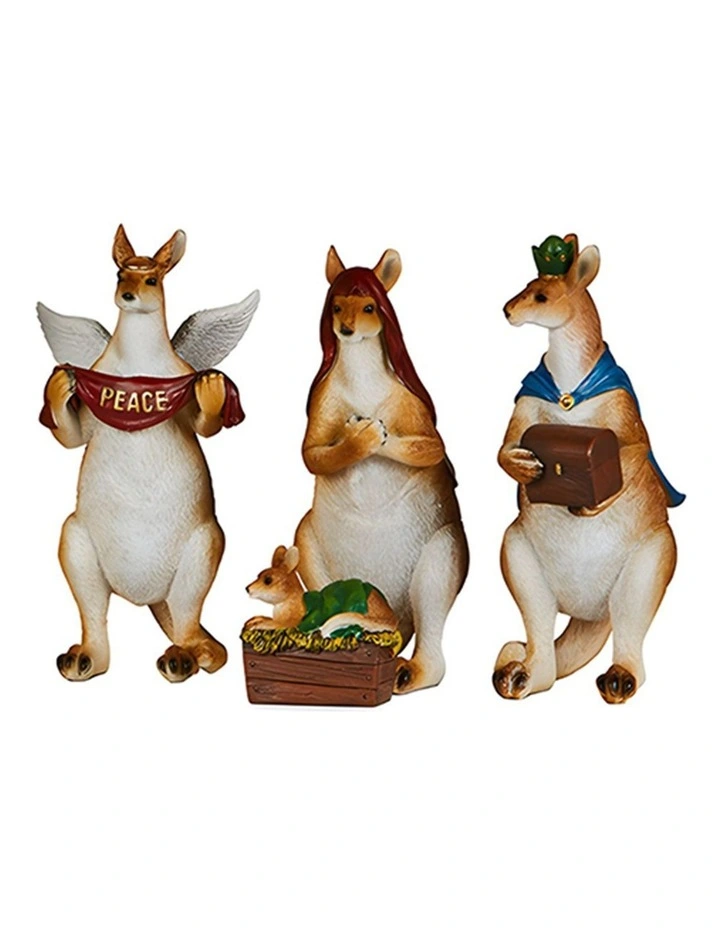Christabelle 17cm Kangaroo Christmas Nativity Scene Christmas Tree Decoration Ornaments 7 Piece Set image 7