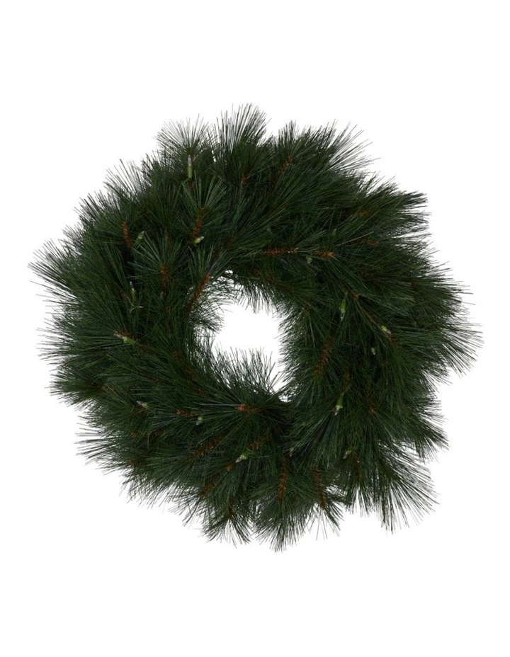 Christabelle 61cm Christmas Wreath Long Needle with LED Lights Front Door Decoration Ornament image 2