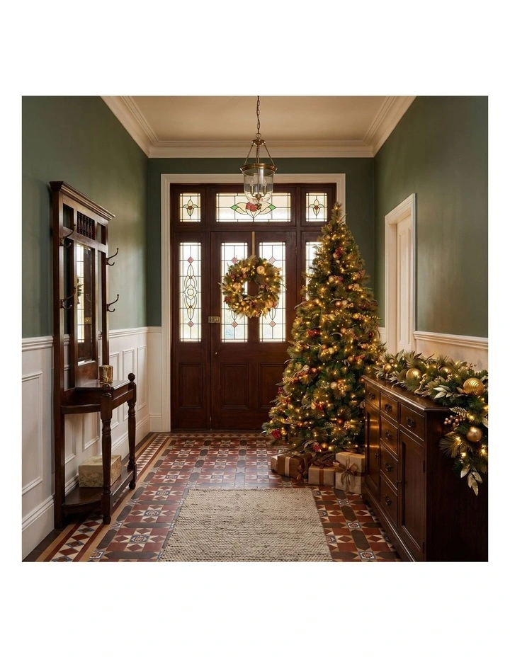 Christabelle Deluxe Mountain Pine 3pc Set 7.5ft Pre-lit Tree 61cm Wreath 2.74m Garland LED Lights image 6