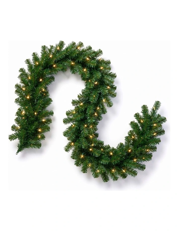 Christabelle Chadwick Green Christmas 3pc Set 61cm Tabletop Tree 61cm Wreath 2.7m Garland with LED image 6