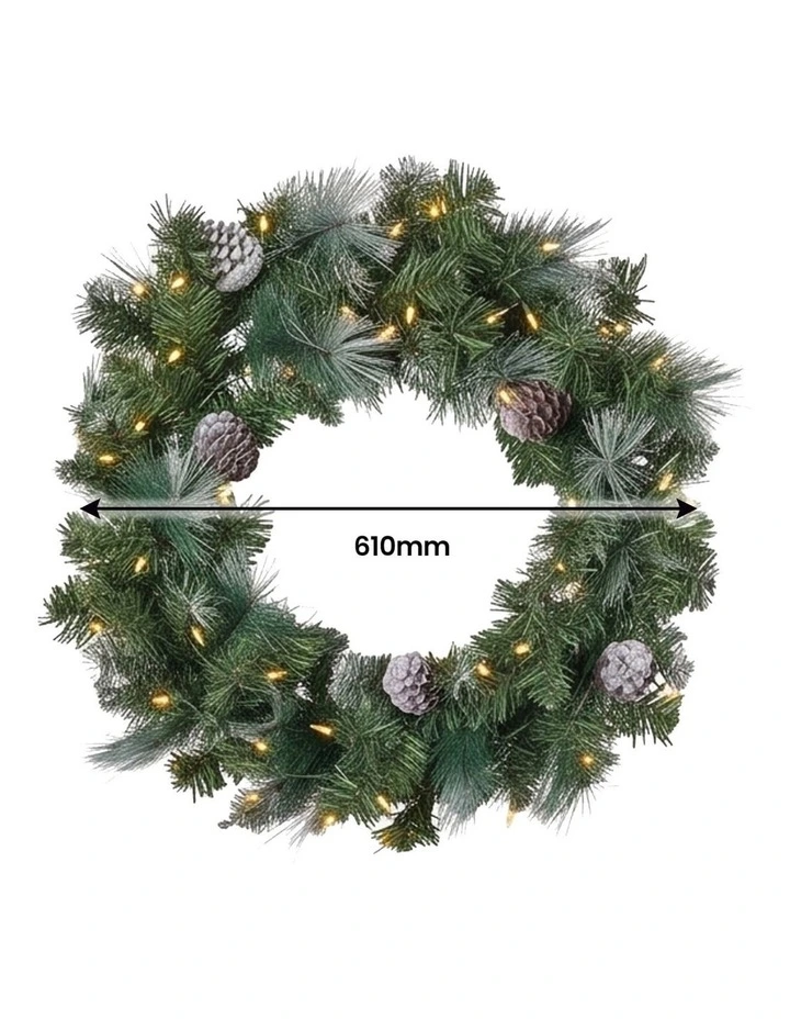 Christabelle 2.3m Christmas Tree 2.7m Garland and Wreath with Warm White Xmas LEDs image 4