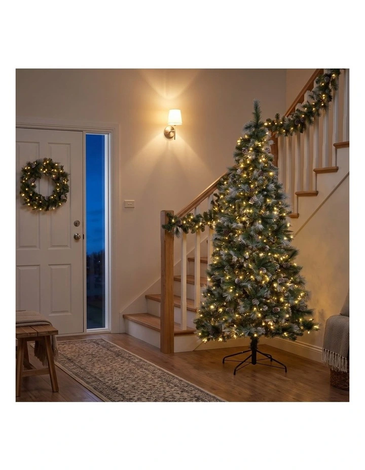 Christabelle 2.3m Christmas Tree 2.7m Garland and Wreath with Warm White Xmas LEDs image 7
