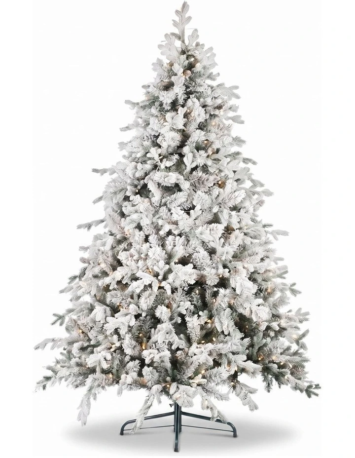 Christabelle Snowy Dorchester Pre-Lit Christmas Tree 2.3m Wreath 1.2m Garland 2.7m Flocked LED Xmas image 3