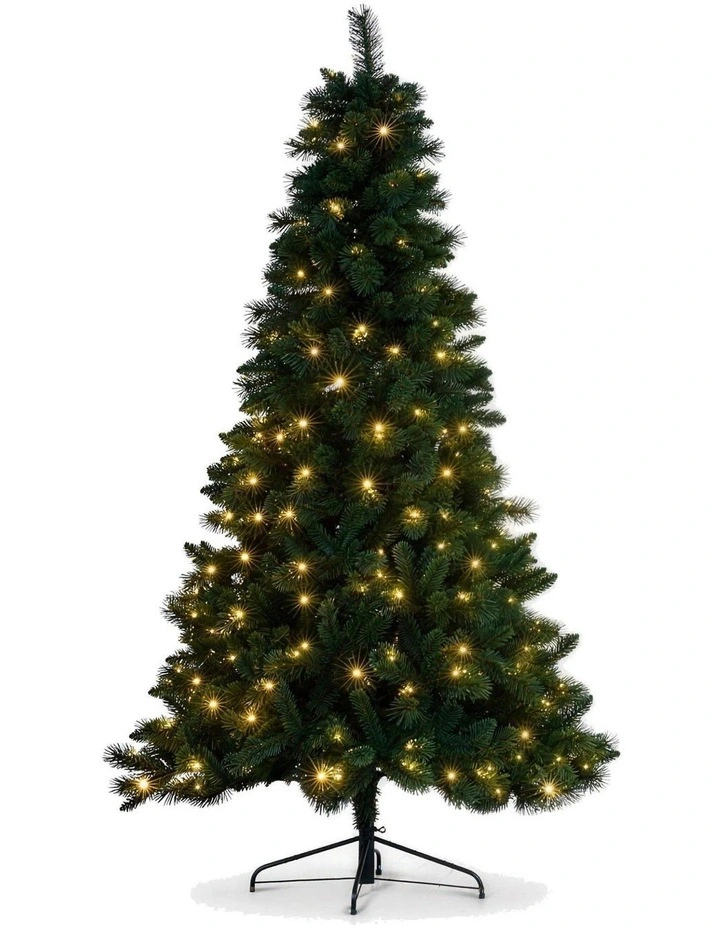 Christabelle 7.5ft 2.3m Dorset Pine Green Pre-Lit Artificial Christmas Tree, 220 Multi-Function image 1