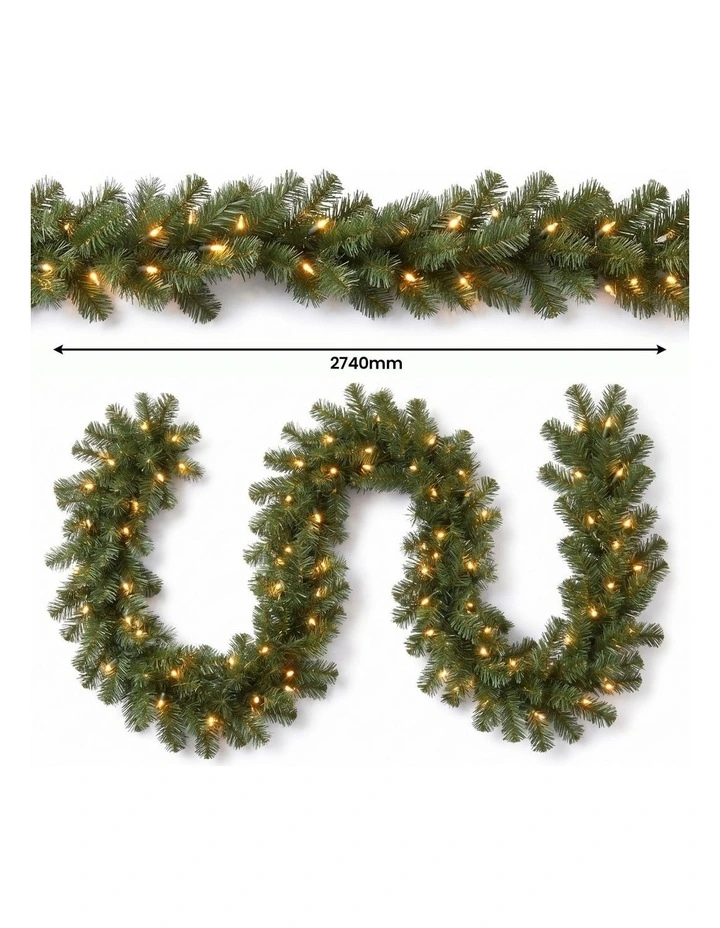 Christabelle Highland Pine Christmas 3pc Set 61cm Tabletop Tree Wreath and Garland with LED Lights image 6