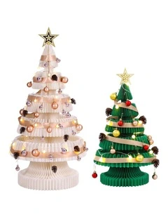 Jingle Jollys Prelit Christmas Tree Decorations Bundle Foldable Quick Setup