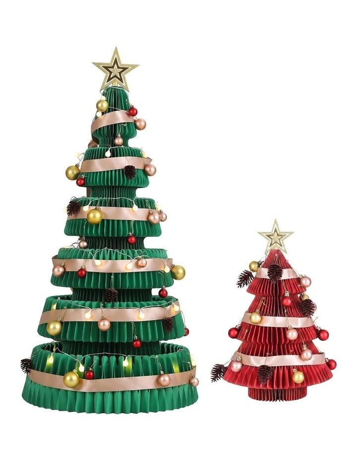 Jingle Jollys 47cm&111cm Christmas Tree Decoration Foldable Xmas Paper Tree image 1