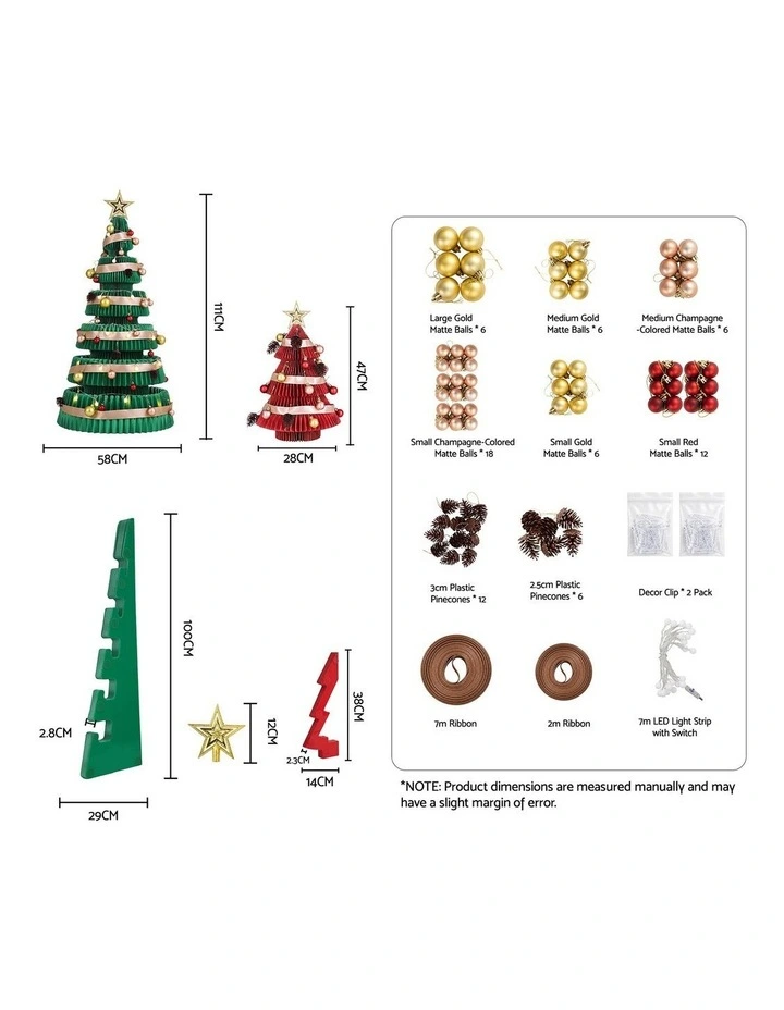 Jingle Jollys 47cm&111cm Christmas Tree Decoration Foldable Xmas Paper Tree image 2