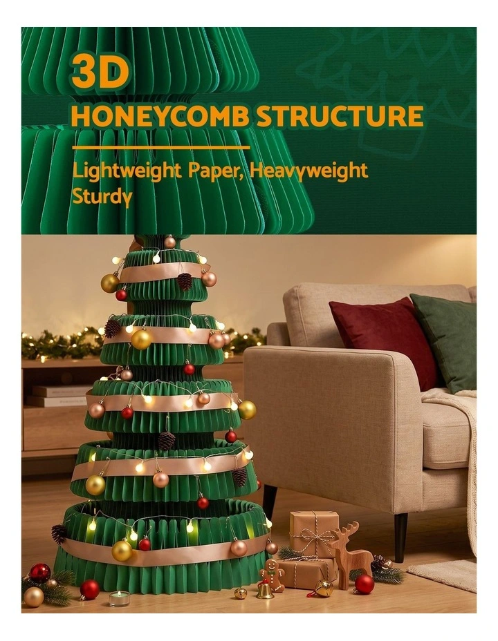 Jingle Jollys 47cm&111cm Christmas Tree Decoration Foldable Xmas Paper Tree image 6