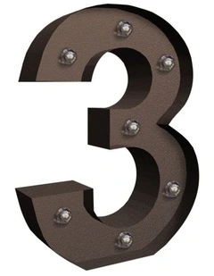 Traderight Group  LED Metal Number Lights Free Standing Hanging Marquee Event Party Decor Number 3