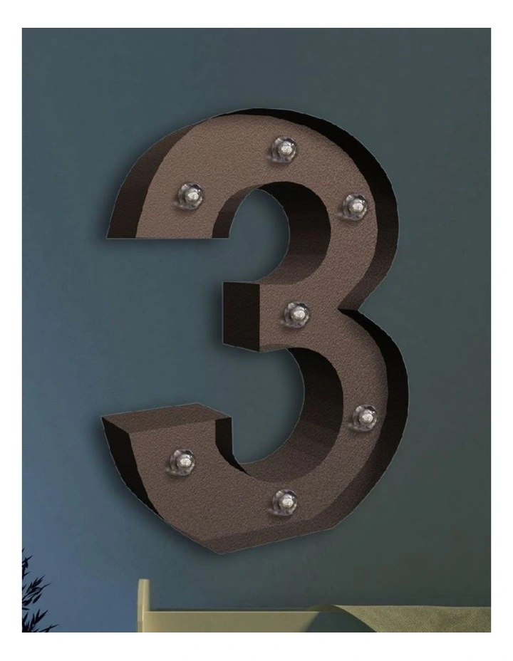 Traderight Group  LED Metal Number Lights Free Standing Hanging Marquee Event Party Decor Number 3 image 6