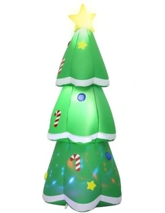 Santaco 1.5m Inflatable Christmas Tree Flashing Light Music Outdoor Decoration