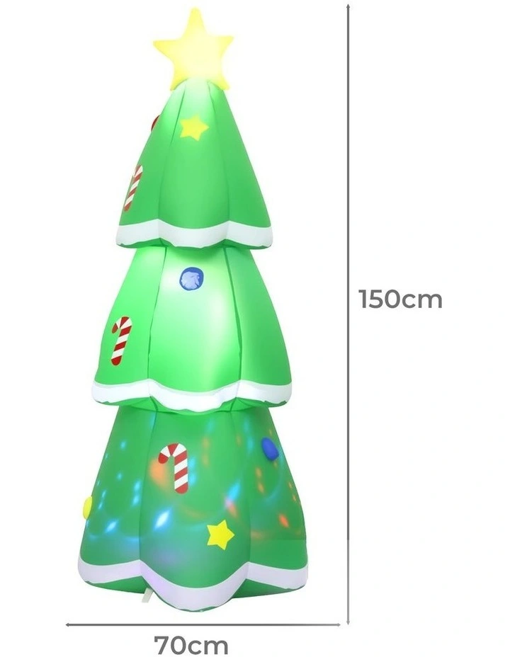 Santaco 1.5m Inflatable Christmas Tree Flashing Light Music Outdoor Decoration image 2