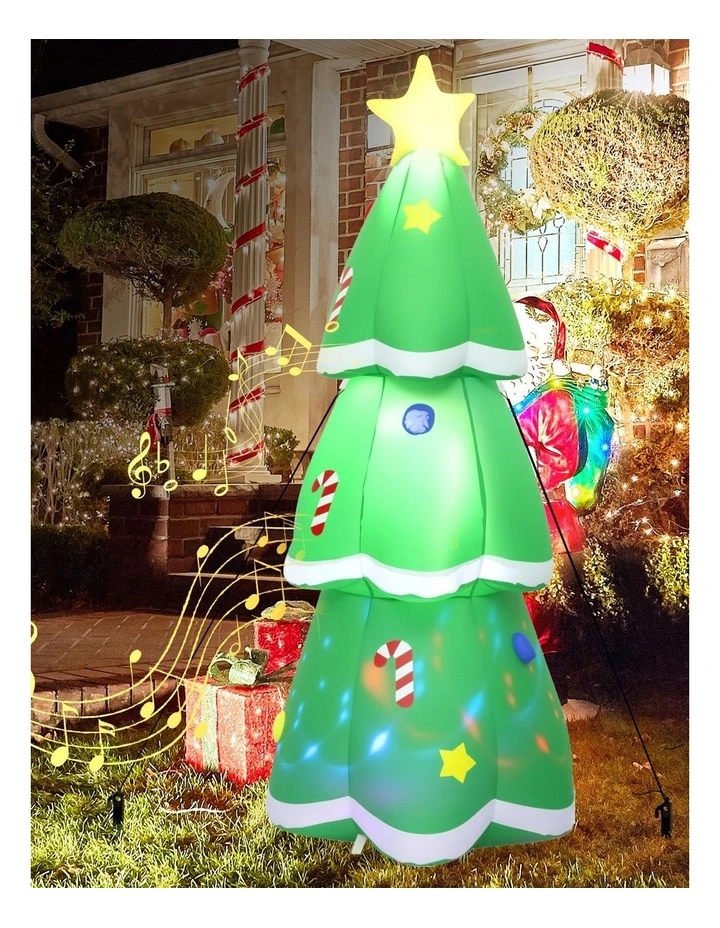 Santaco 1.5m Inflatable Christmas Tree Flashing Light Music Outdoor Decoration image 6