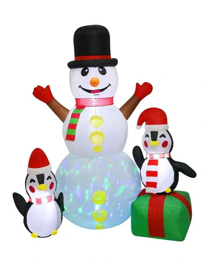 Santaco 1.8m Inflatable Snowman Penguin LED Lights Christmas Outdoor Xmas Decor image 1