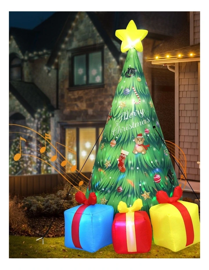 Santaco 2.4m Inflatable Christmas Tree Music Rotated LED Lights Outdoor Decor image 6