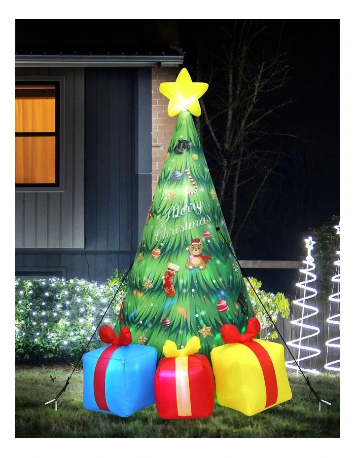 Santaco 2.4m Inflatable Christmas Tree Music Rotated LED Lights Outdoor Decor image 7