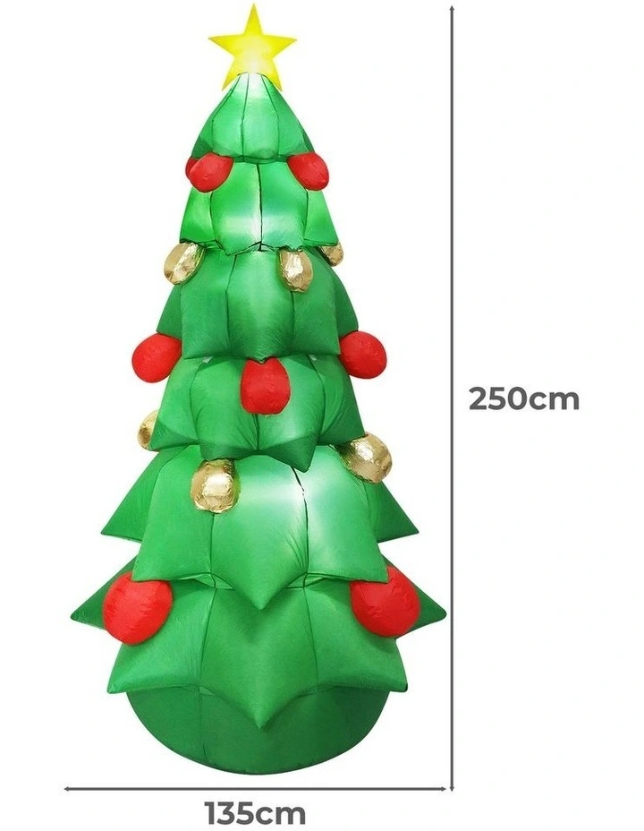 2 5m Inflatables Santaco Santaco 2.5m Inflatable Christmas Star LED Blow Up Tree Outdoor ...