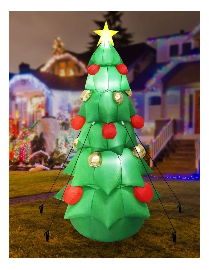Santaco 2.5m Inflatable Christmas Star LED Blow Up Tree Outdoor Xmas Decoration image 7