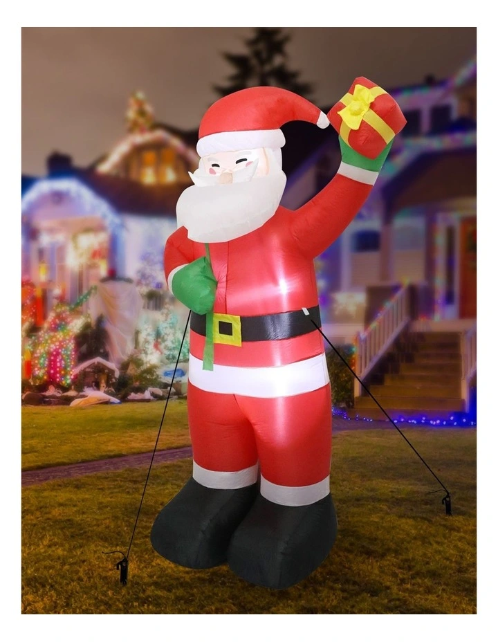 Santaco 2.4m Inflatable Christmas Santa Clauss LED Light Xmas Gift Outdoor Decor image 6